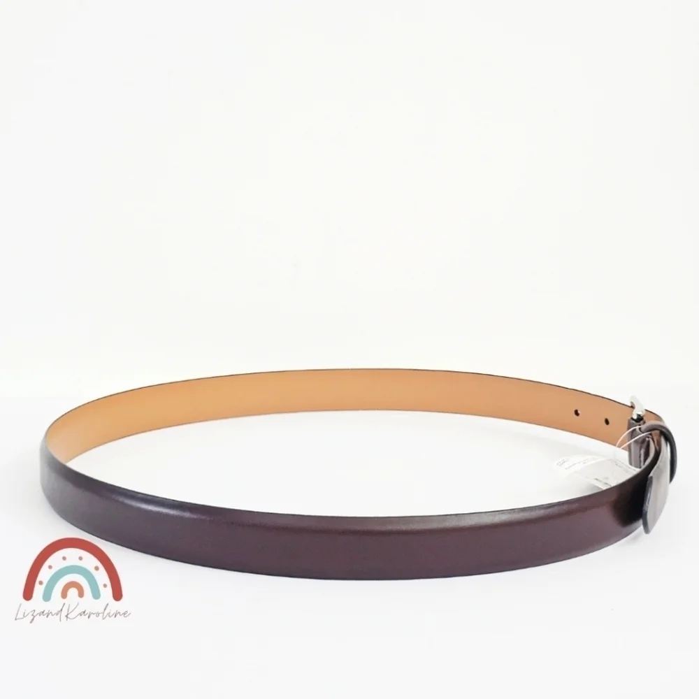 New! J. Crew Leather Round Buckle Dress Belt in Maple
